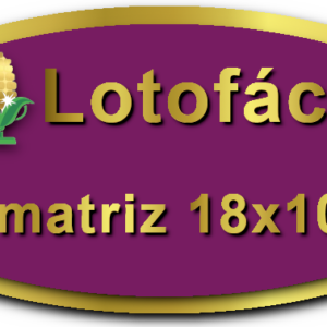 Imagem Botão Matriz para Lotofácil, 18 dezenas, 10 apostas, versão a da Prêmio Dourado