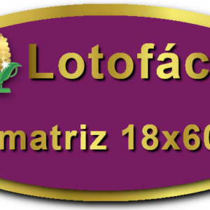 Imagem Botão Matriz para Lotofácil, 18 dezenas, 60 apostas, versão a da Prêmio Dourado