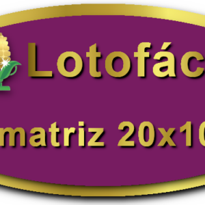 Imagem Botão Matriz para Lotofácil, 20 dezenas,10 apostas, versão a da Prêmio Dourado
